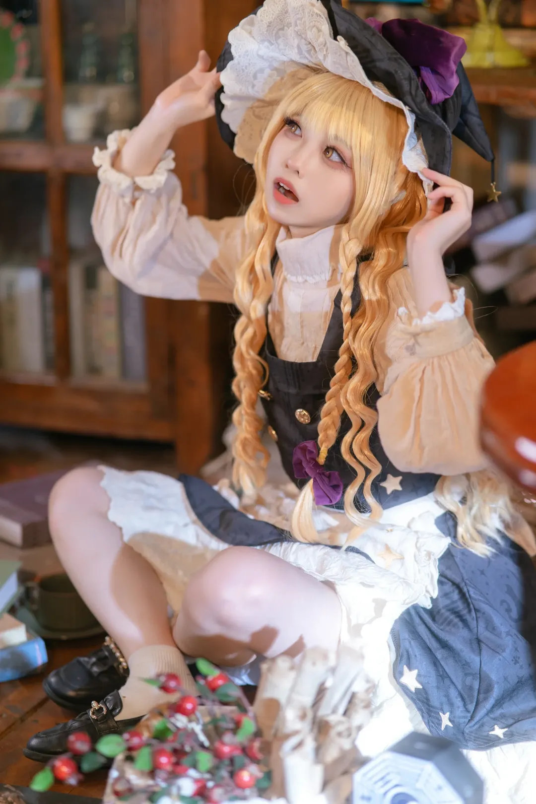 【雾雨魔理沙cos】东方Project复古书房万圣节摄影 - 第 5 张