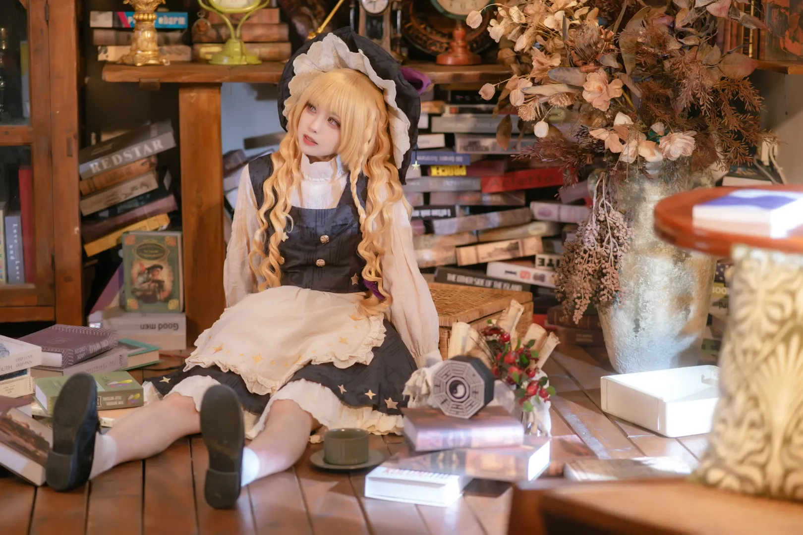 【雾雨魔理沙cos】东方Project复古书房万圣节摄影 - 第 7 张