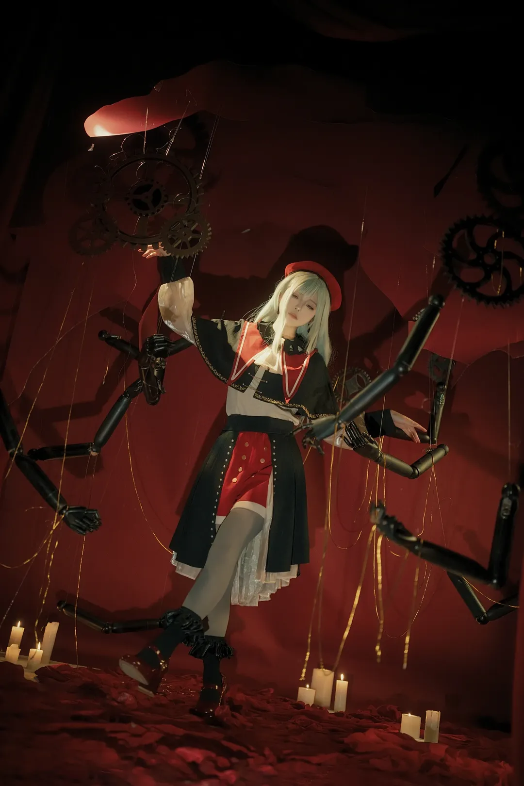【若葉睦cos】明日方舟與頌樂人偶紅幕下的機械舞臺
