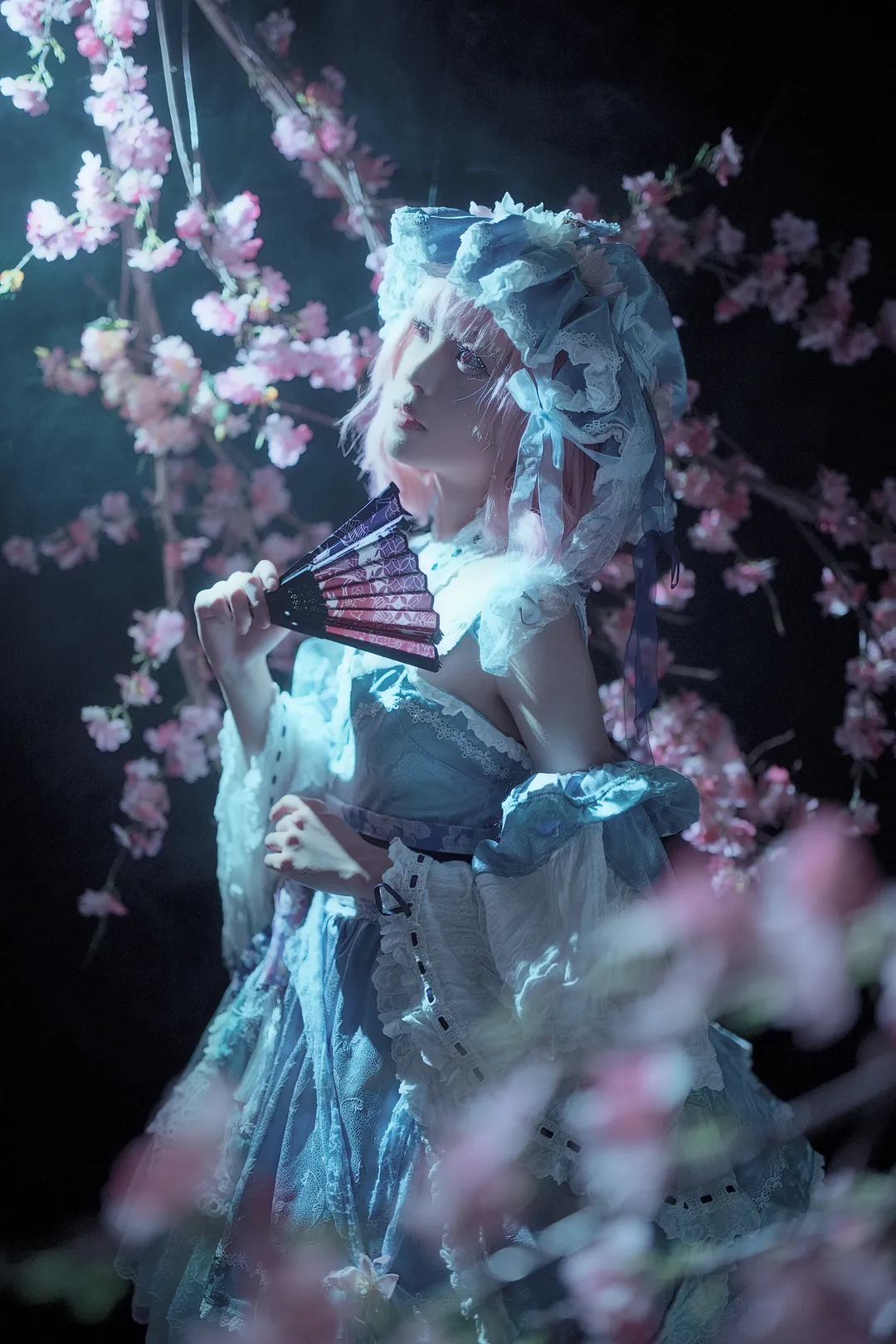【西行寺幽幽子cos】东方project，花雨下的静谧瞬间