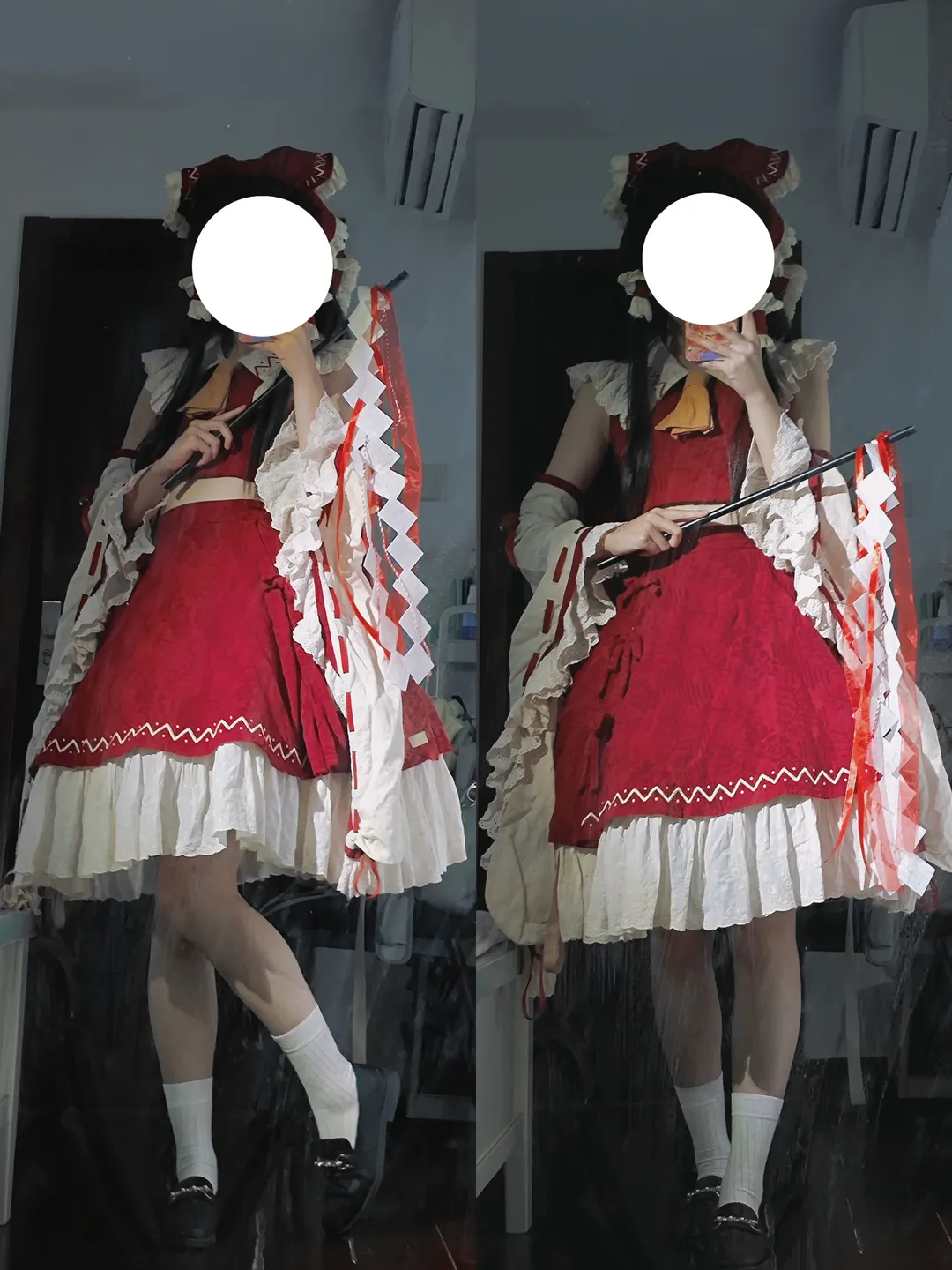 【博丽灵梦cos】试衣间的红白巫女服搭配与对镜返图