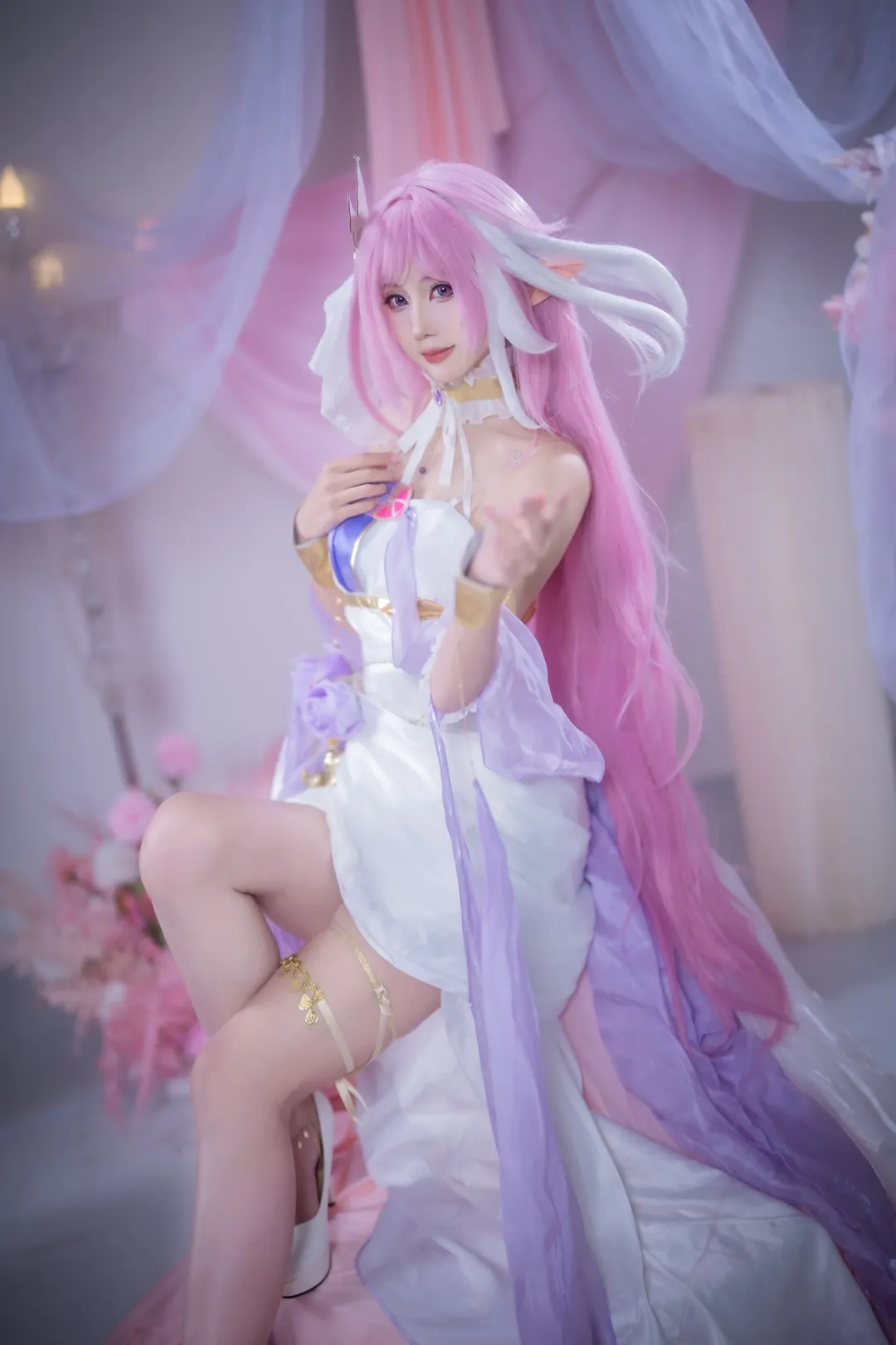【爱莉希雅cos】崩坏三最可爱的粉色妖精生日快乐 - 第 5 张