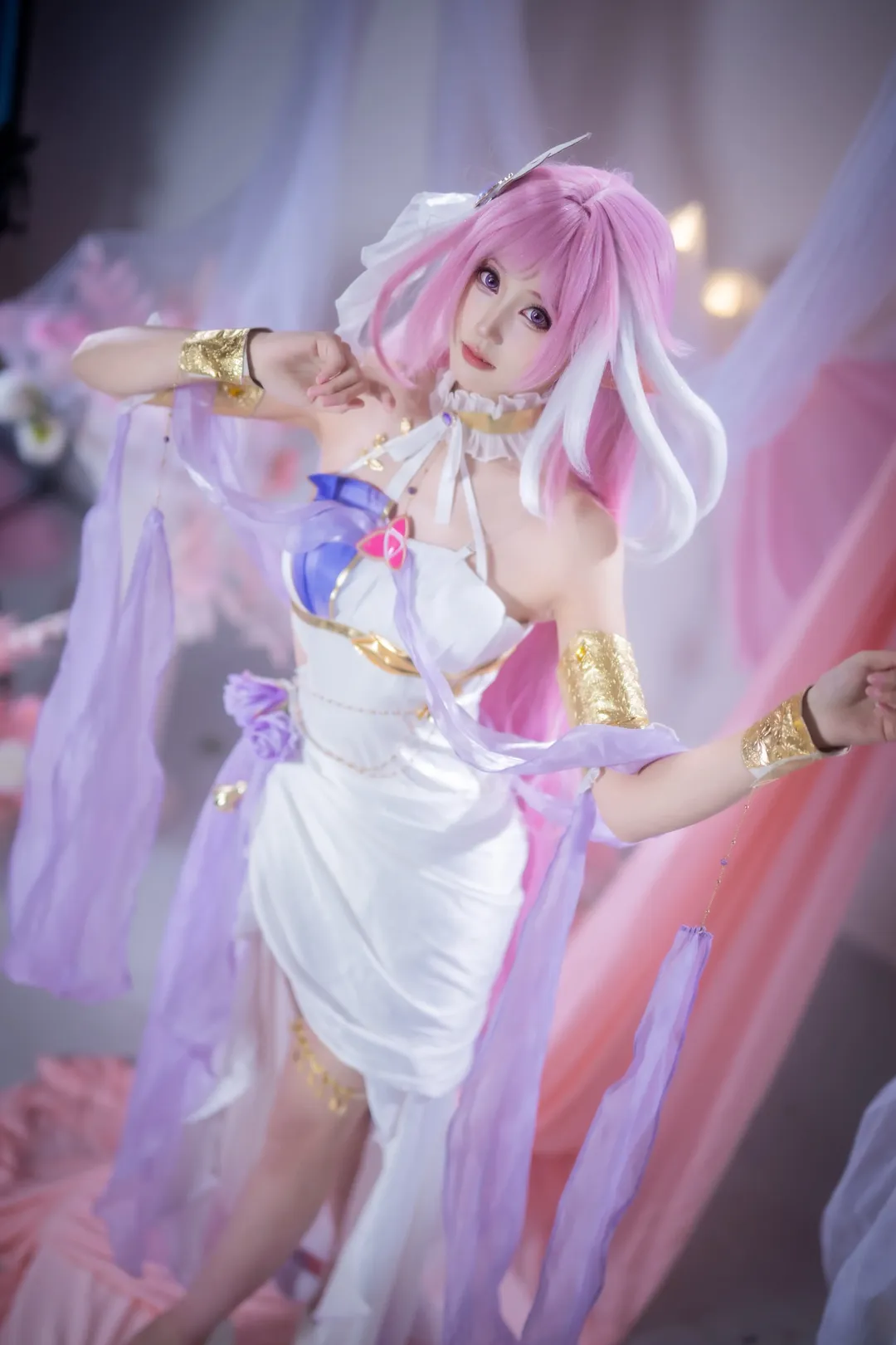 【爱莉希雅cos】崩坏三最可爱的粉色妖精生日快乐 - 第 6 张