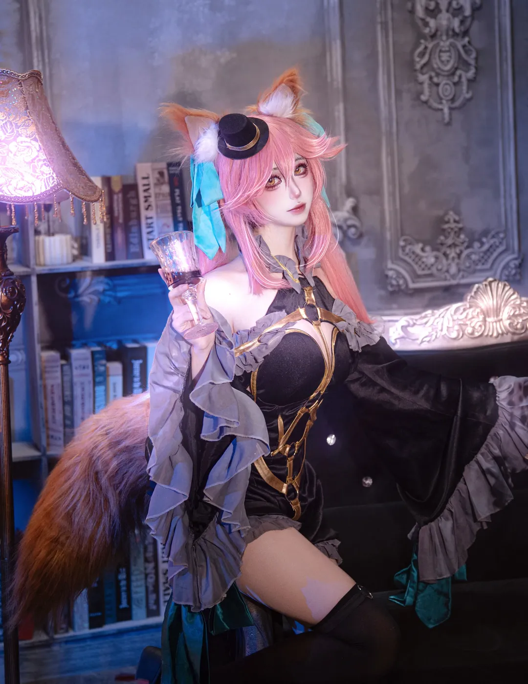 【玉藻前cos】fgo的漆黑魔术师装扮，御主喜欢狐狸吗