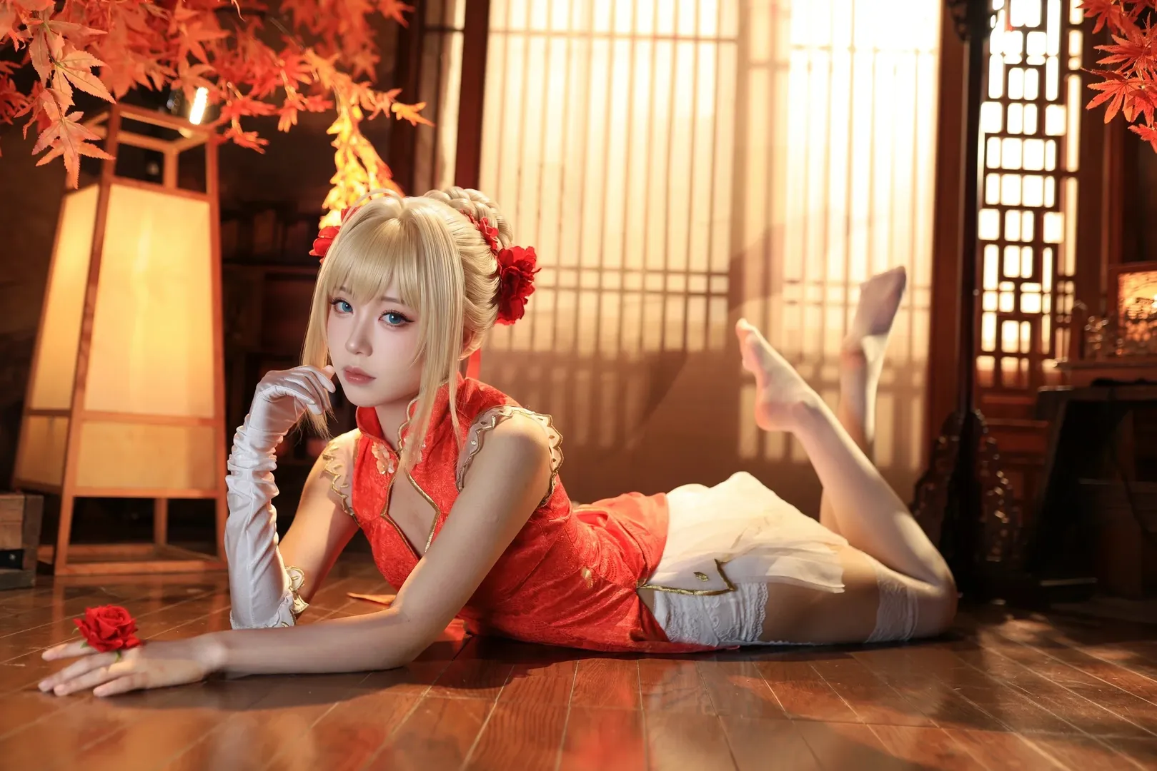 【尼禄cos】Fate/Grand Order红莲旗袍与白纱视觉碰撞 - 第 2 张