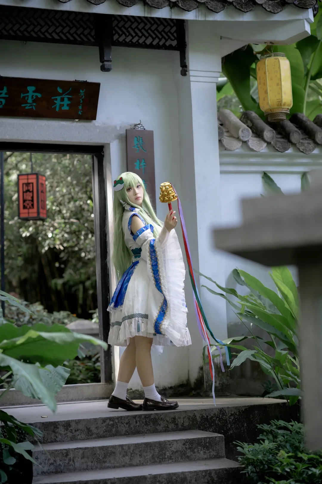 【东风谷早苗cos】兰圃园林里的东方project户外拍摄记录 - 第 6 张