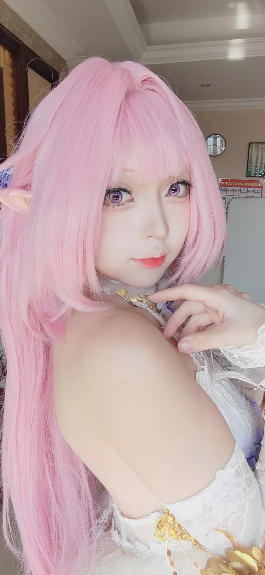 【爱莉希雅cos】崩坏3同人花嫁试妆记录
