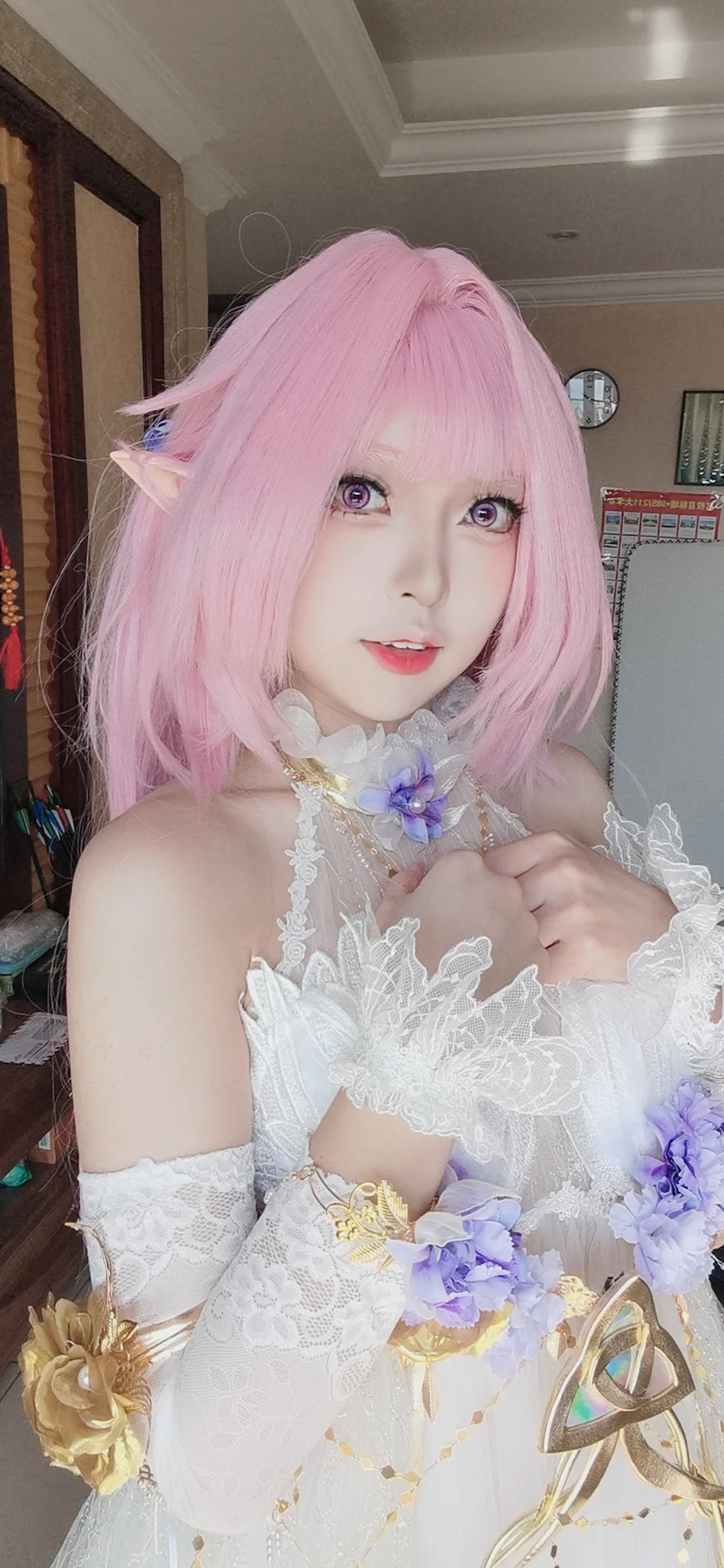 【爱莉希雅cos】崩坏3同人花嫁试妆记录 - 第 3 张