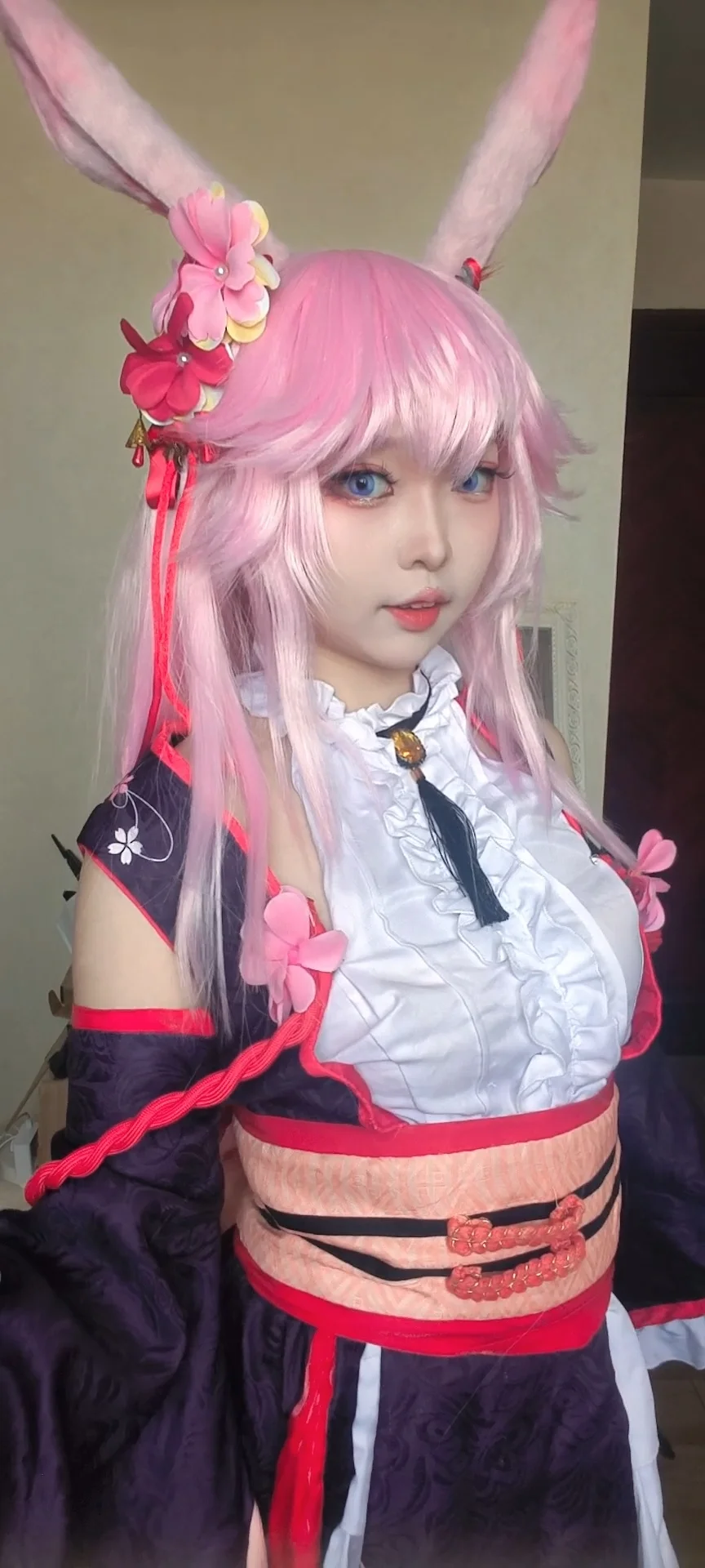 【八重桜コスプレ】『崩壊 3rd』桜の季節の二次元自撮り - 2 枚目