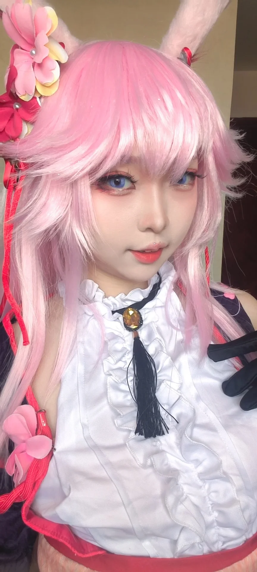 【八重桜コスプレ】『崩壊 3rd』桜の季節の二次元自撮り - 3 枚目