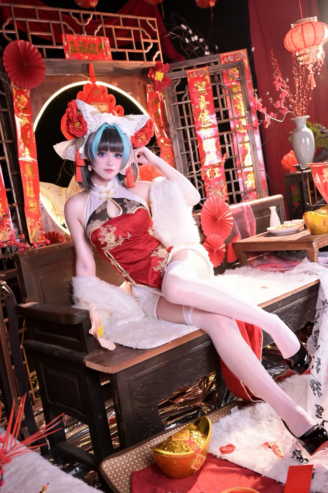 【柴郡cos】碧蓝航线新春旗袍，年味与现代风格的碰撞 - 第 3 张