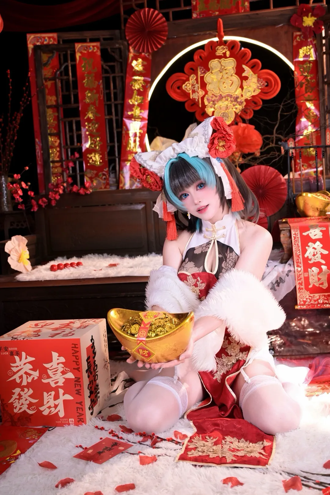 【柴郡cos】碧蓝航线新春旗袍，年味十足的开年正片