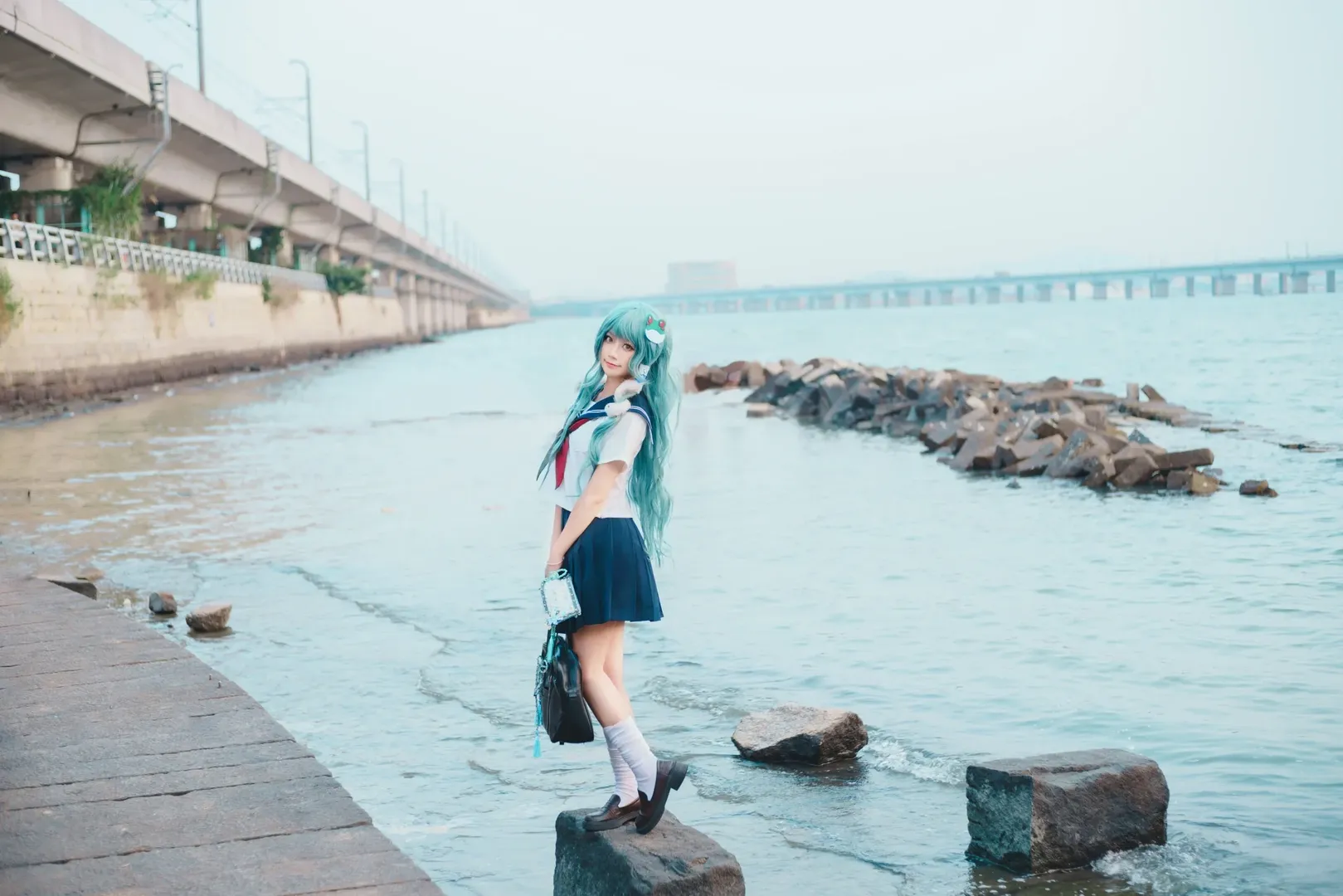 【东风谷早苗cos】海边现世JK的日常氛围感 - 第 13 张