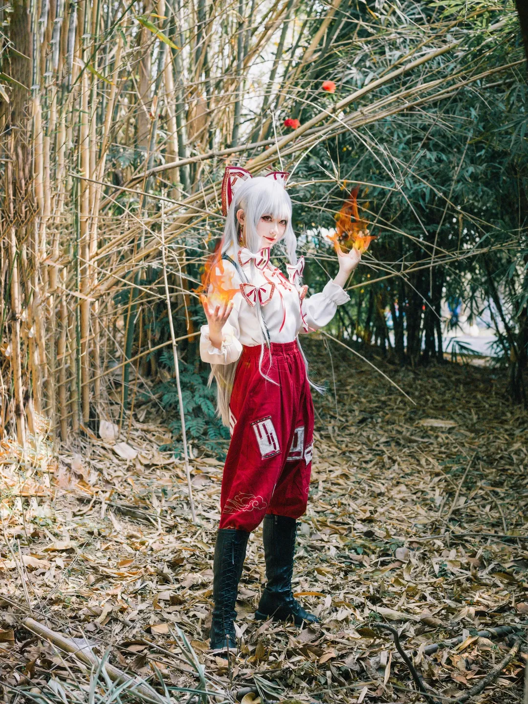 【藤原妹红cos】竹林里的不死火鸟，红白交织的生存哲学 - 第 3 张
