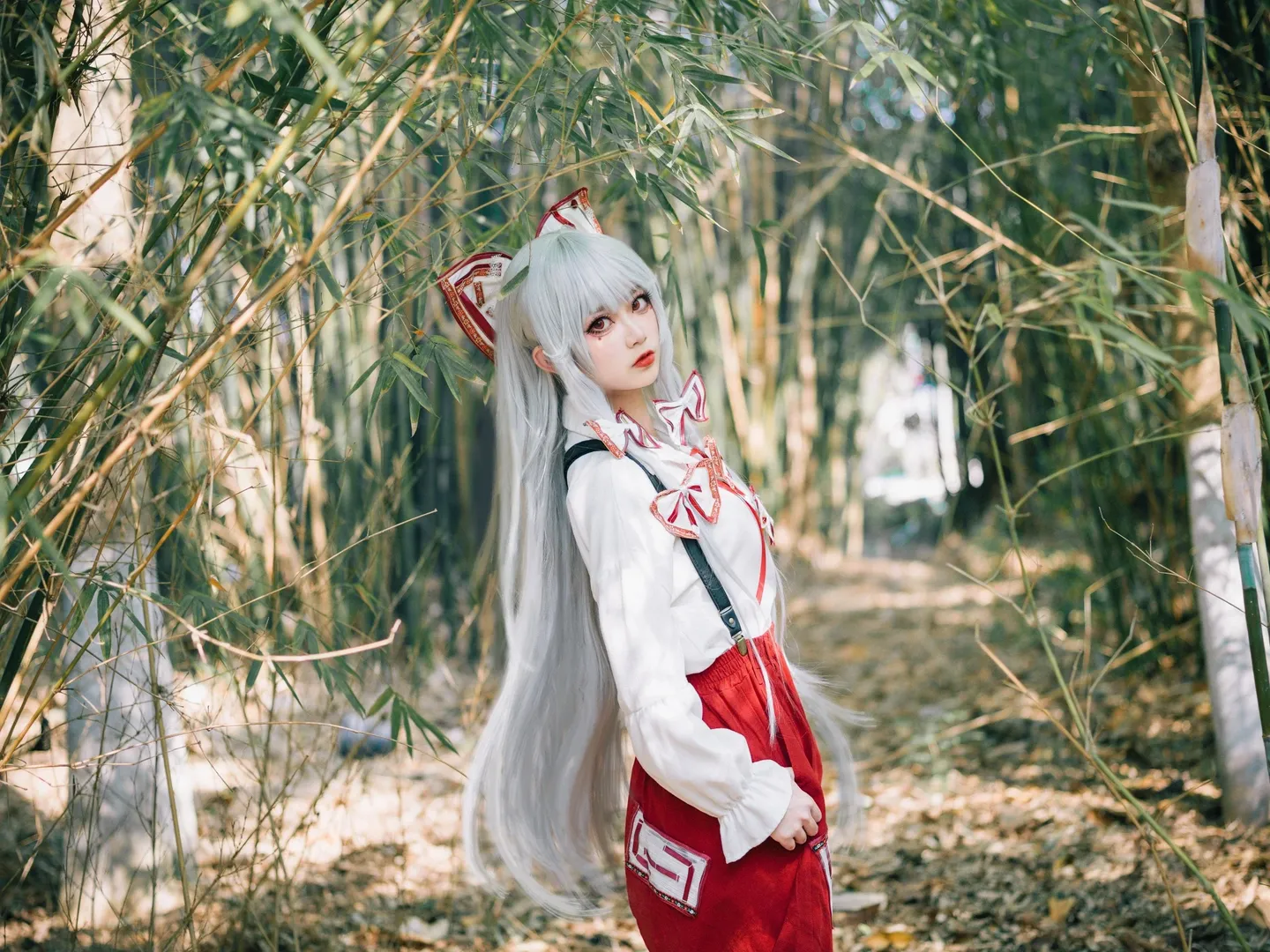 【藤原妹红cos】竹林里的不死火鸟，红白交织的生存哲学 - 第 5 张