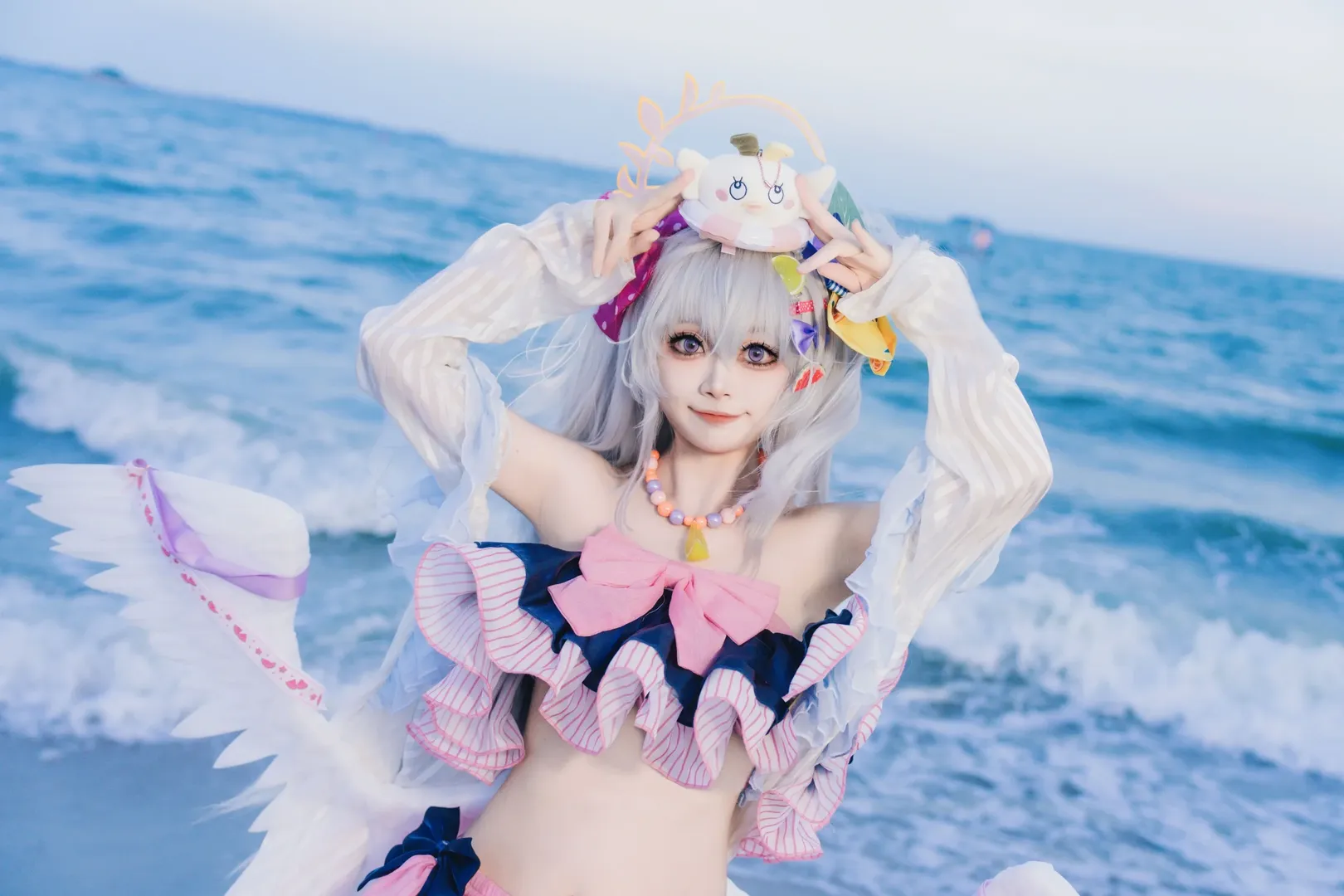 【白洲梓cos】蔚蓝档案泳装，海风吹拂的夏日定格 - 第 2 张