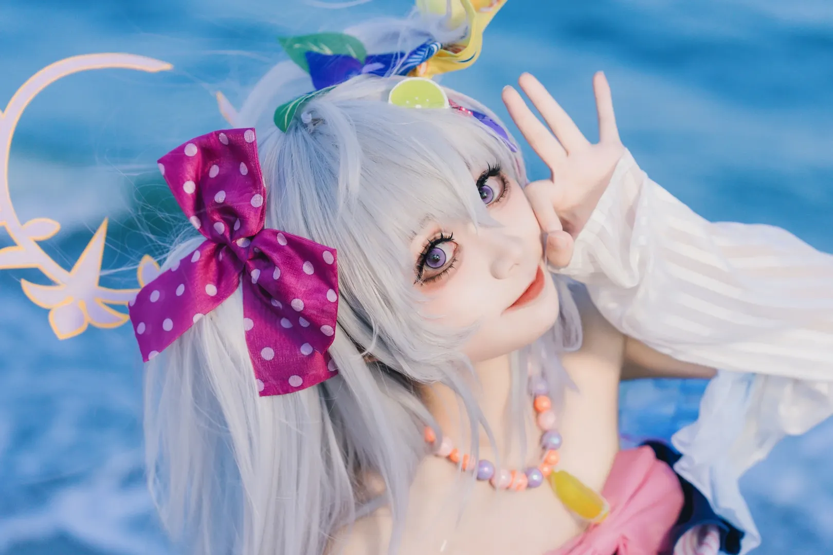 【白洲梓cos】蔚蓝档案泳装，海风吹拂的夏日定格 - 第 3 张