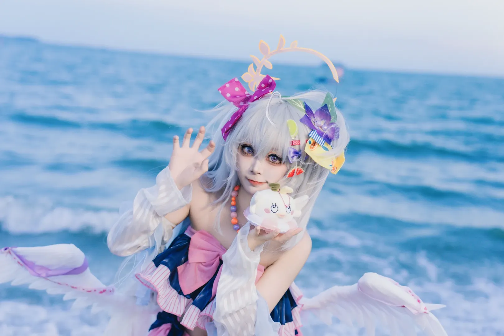 【白洲梓cos】蔚蓝档案泳装，海风吹拂的夏日定格 - 第 4 张