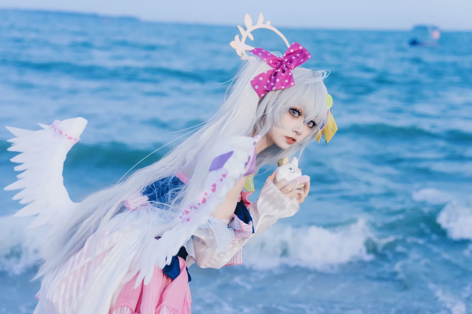 【白洲梓cos】蔚蓝档案泳装，海风吹拂的夏日定格 - 第 5 张