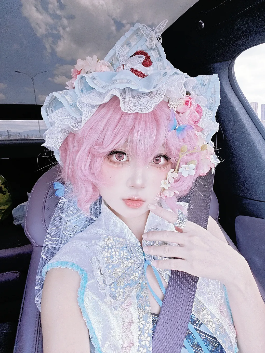 【西行寺幽幽子cos】东方Project夏日车内拍摄记录 - 第 2 张