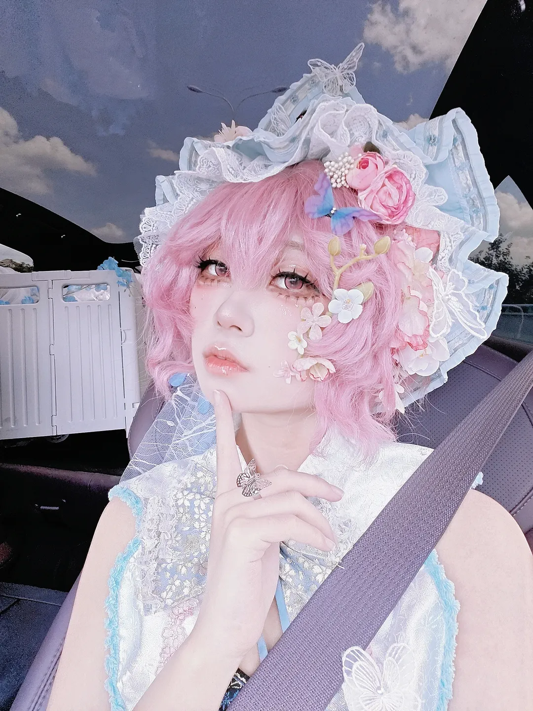 【西行寺幽幽子cos】东方Project夏日车内拍摄记录 - 第 4 张