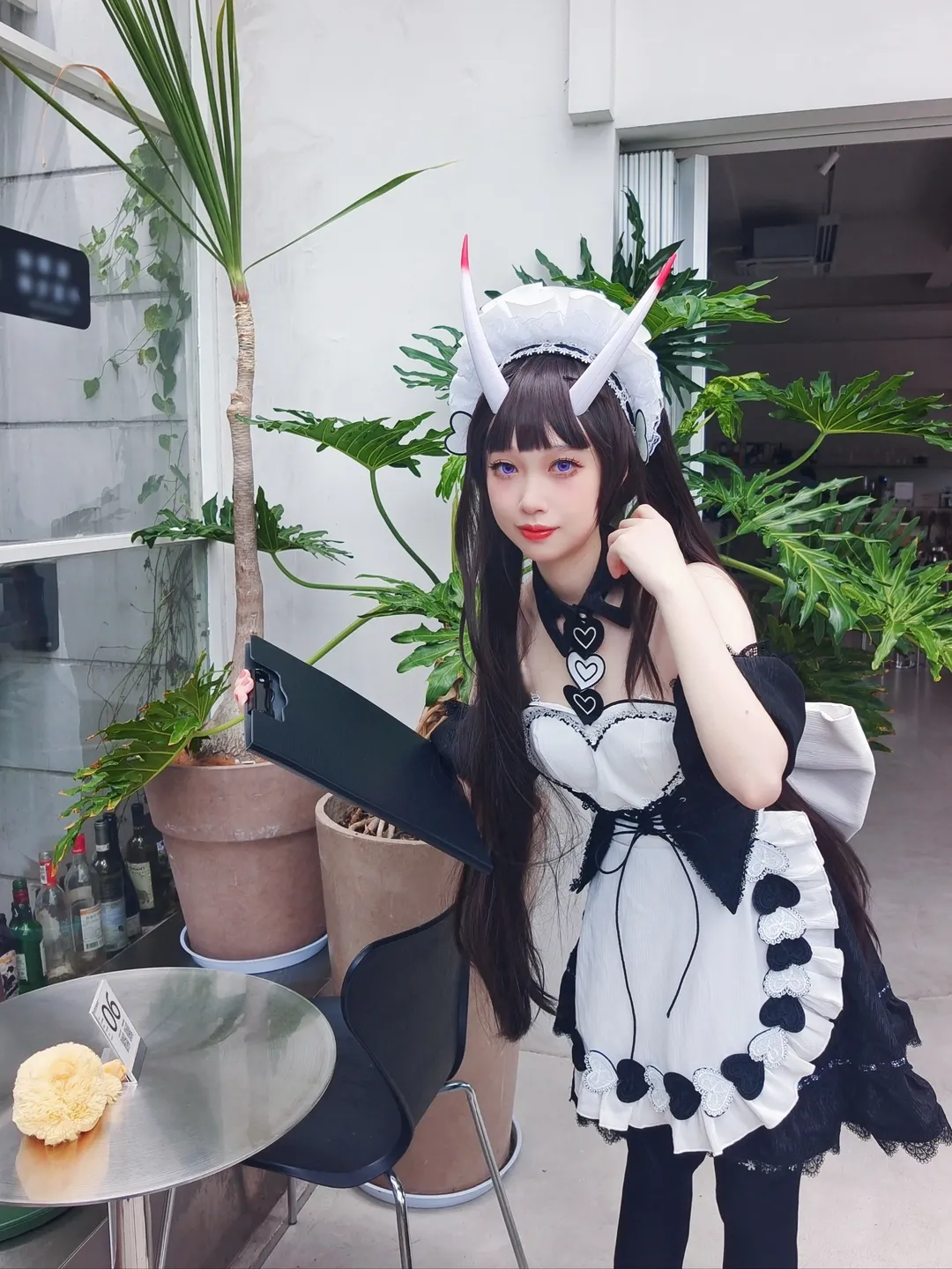 【碧蓝航线能代cos】黑白女仆装与午后咖啡厅的宁静 - 第 3 张