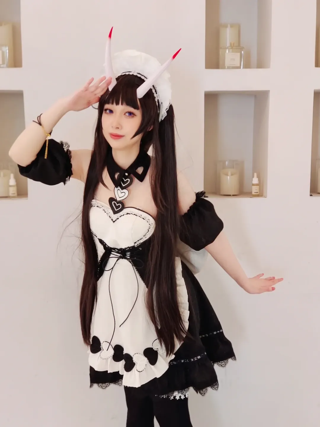 【碧蓝航线能代cos】黑白女仆装与午后咖啡厅的宁静