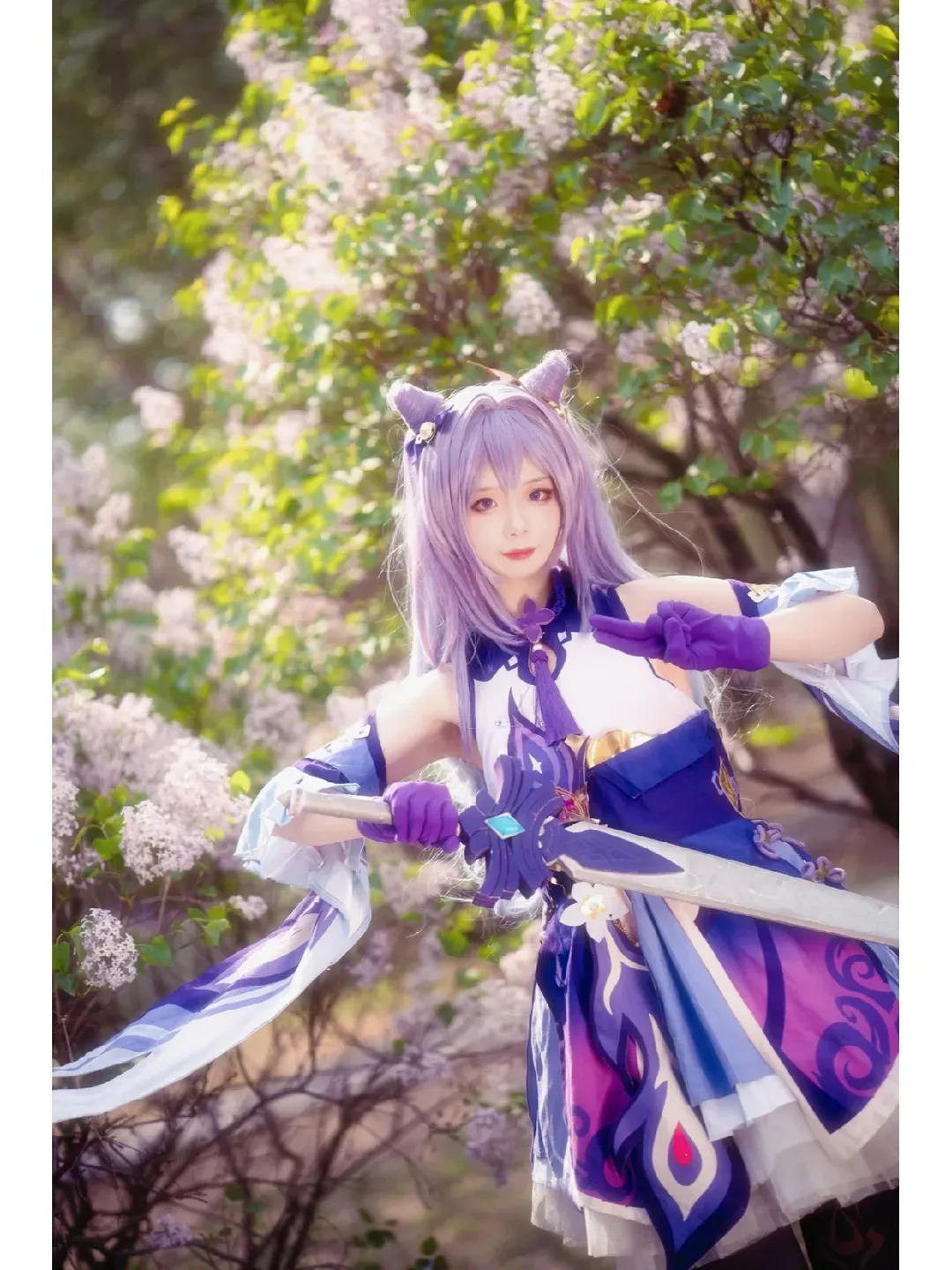 【刻晴cos】原神里的玉衡星，带着满身紫气奔赴春天 - 第 9 张