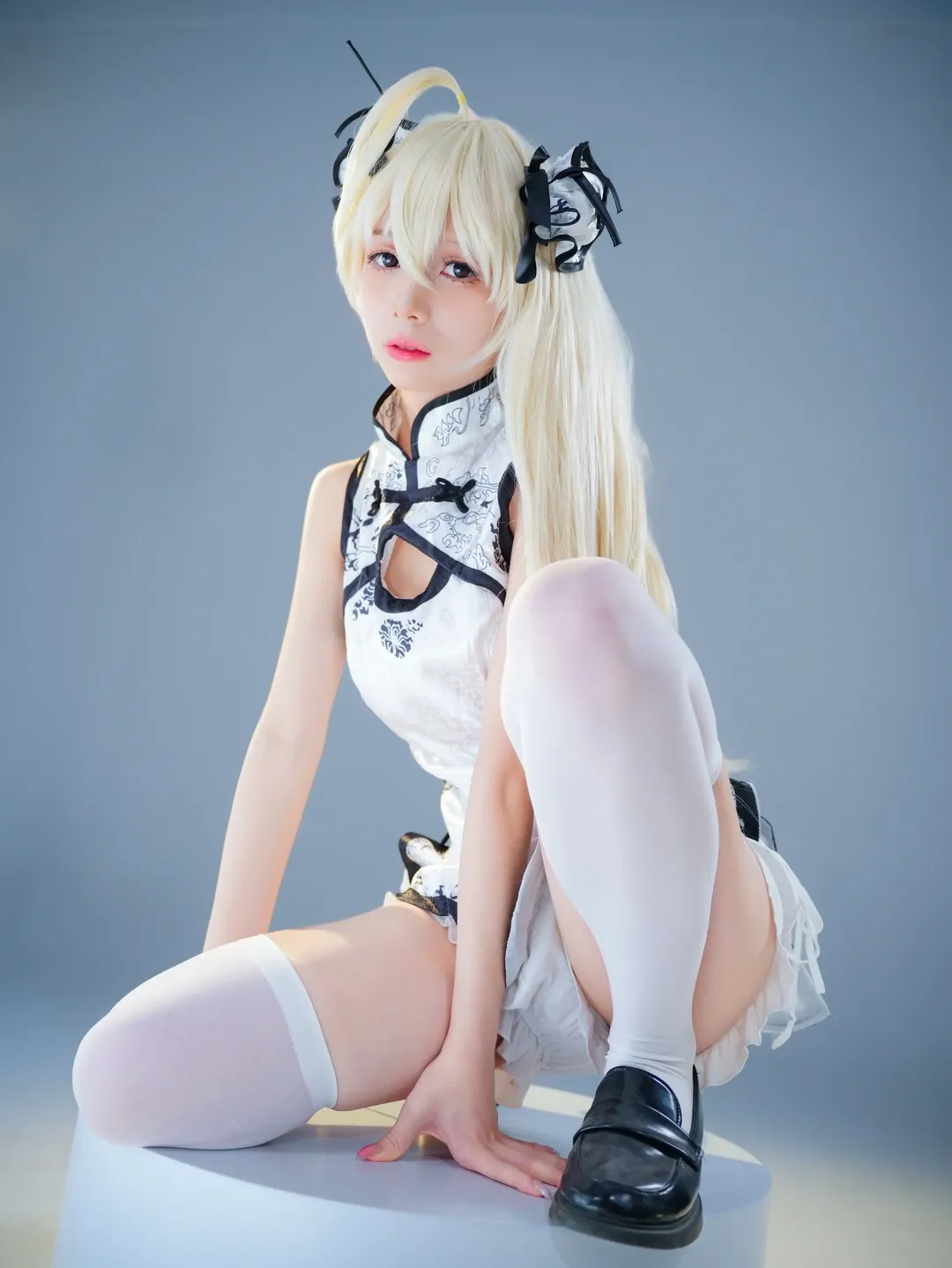【穹妹cos】缘之空，白旗袍与白丝的夏日定格