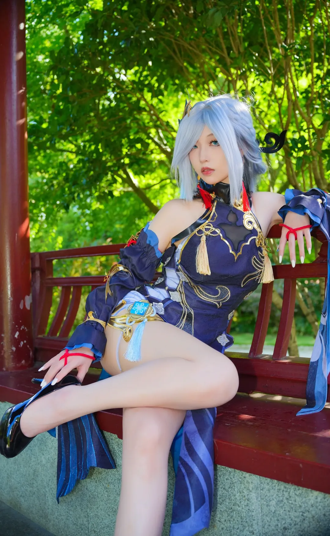 【申鹤cos】原神旗袍小姨篇，长风公园的阳光与清风 - 第 2 张