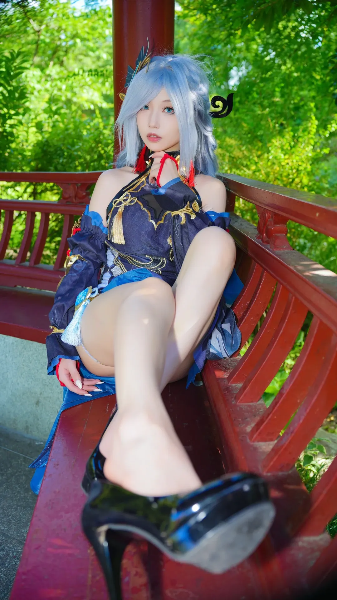 【申鹤cos】原神旗袍小姨篇，长风公园的阳光与清风