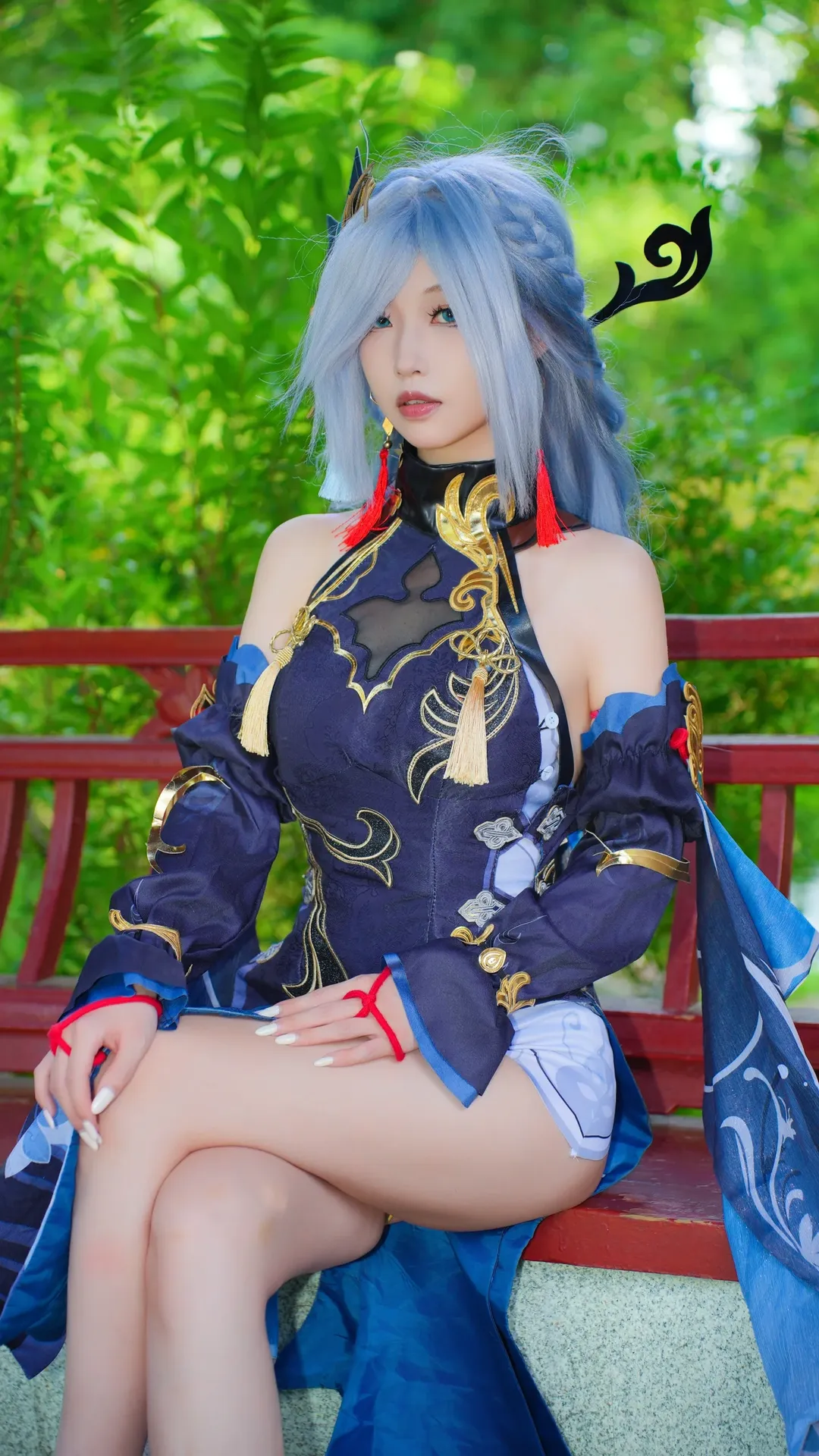 【申鹤cos】原神旗袍小姨篇，长风公园的阳光与清风 - 第 4 张