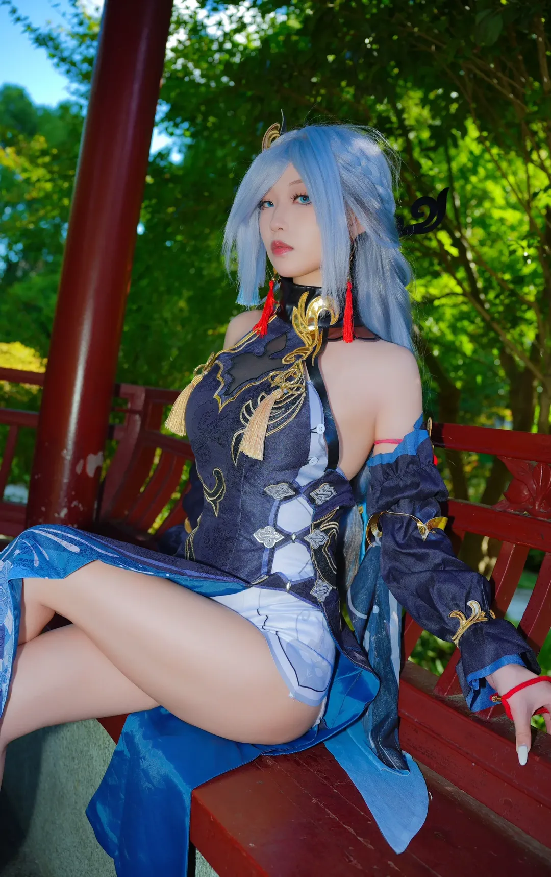 【申鹤cos】原神旗袍小姨篇，长风公园的阳光与清风 - 第 5 张
