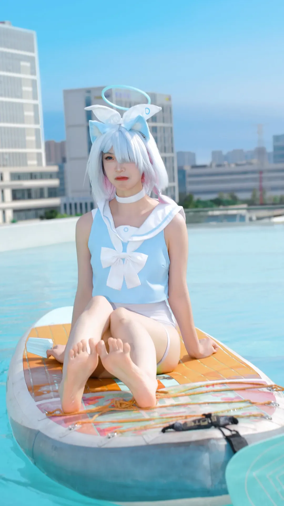 【阿罗娜cos】蔚蓝档案天台泳池，夏日水上派对时光 - 第 7 张