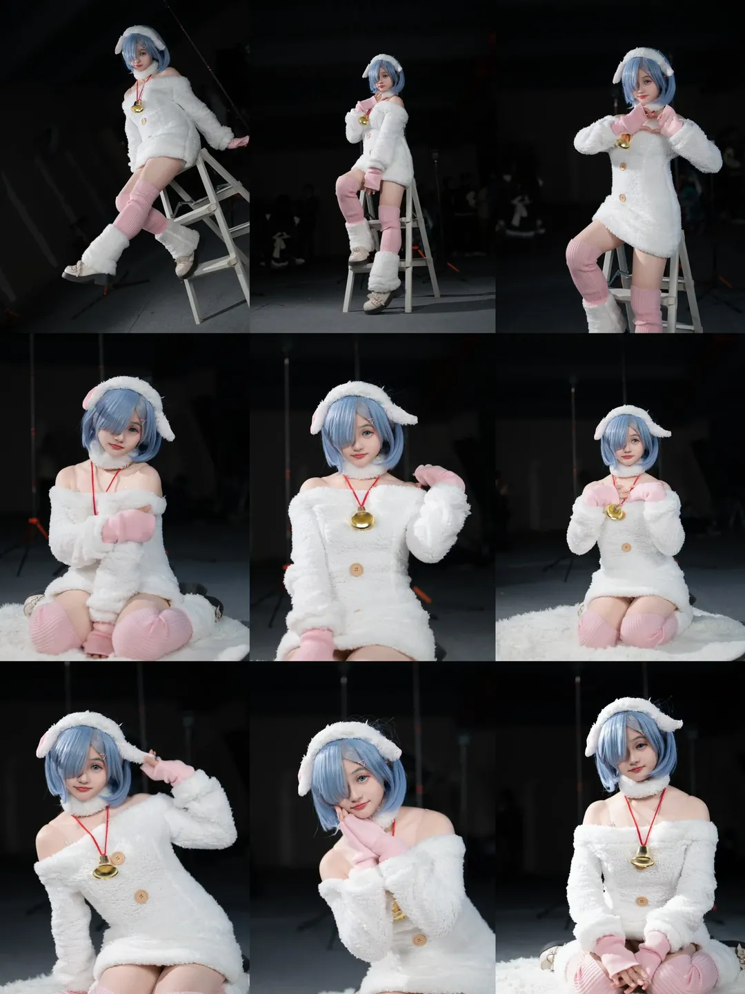 【雷姆cos】re0从零开始的异世界生活，小绵羊萌系坐姿动作参考 - 第 1 张