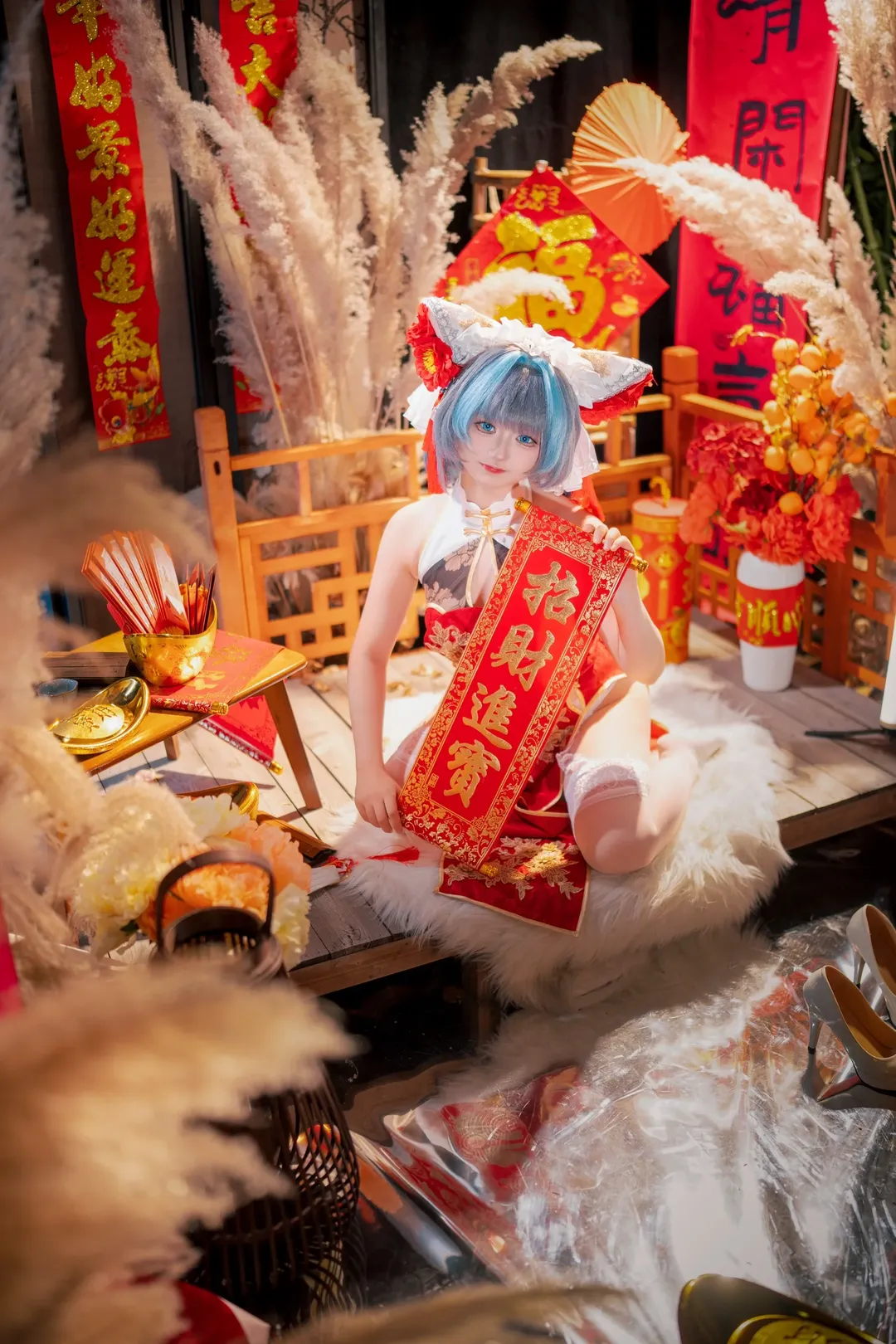 【柴郡cos】碧蓝航线新春旗袍迎财神 - 第 1 张