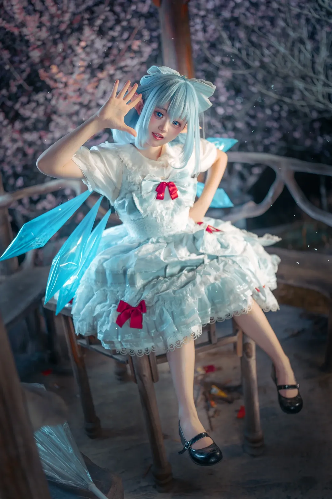 【琪露诺cos】夜樱下的冰晶妖精，二设版本的自己