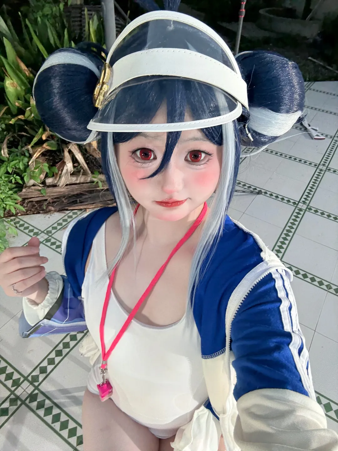 【合欢垣吹雪cos】蔚蓝档案里慵懒慵懒的夏日泳装少女