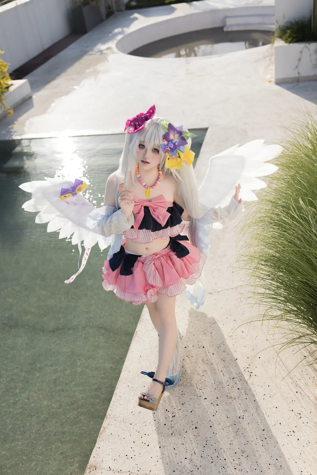 【白洲梓cos】蔚蓝档案夏日水边的白洲梓泳装