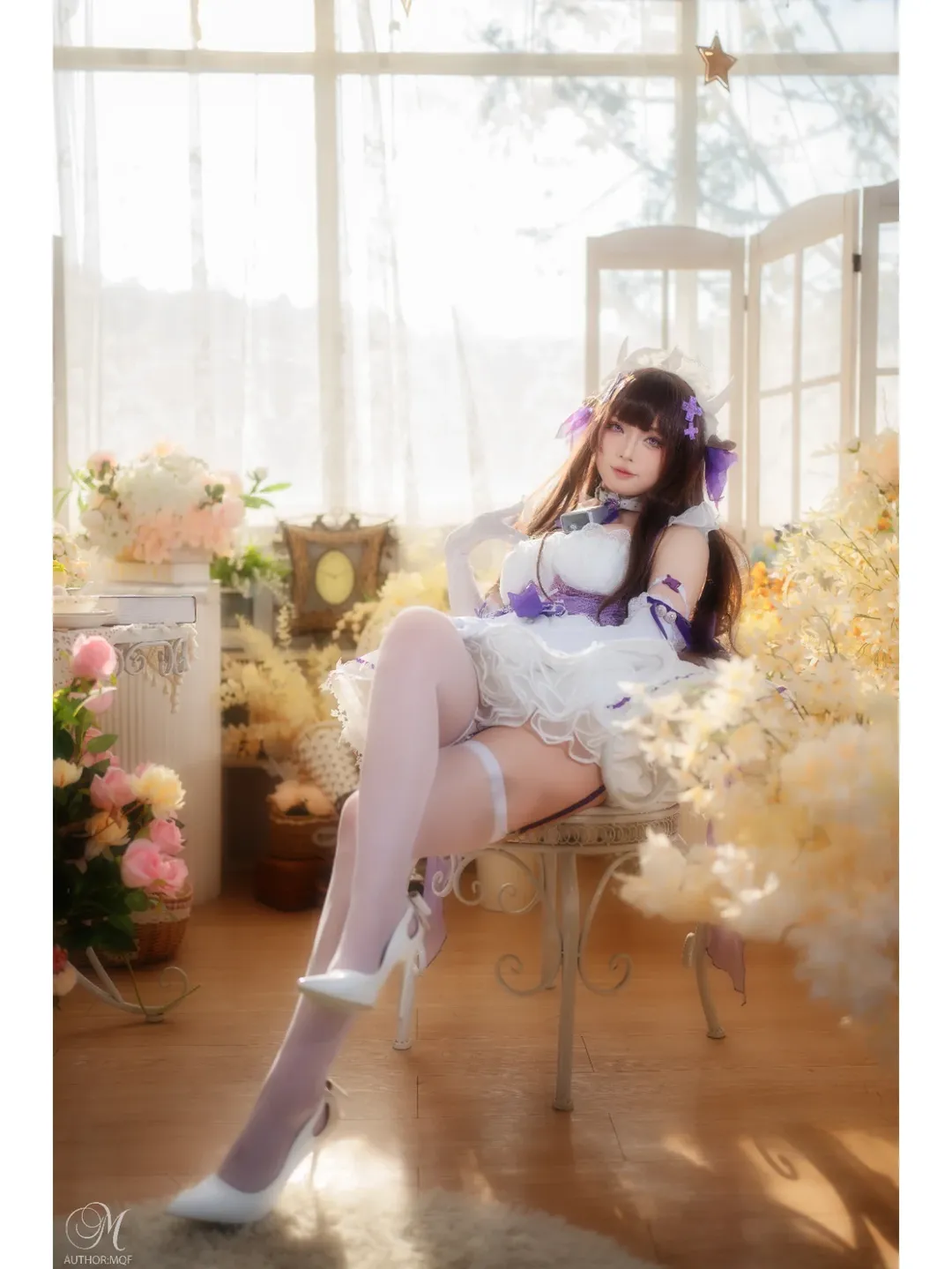 【碧蓝航线cos】白紫配色女仆装的午后光影记录