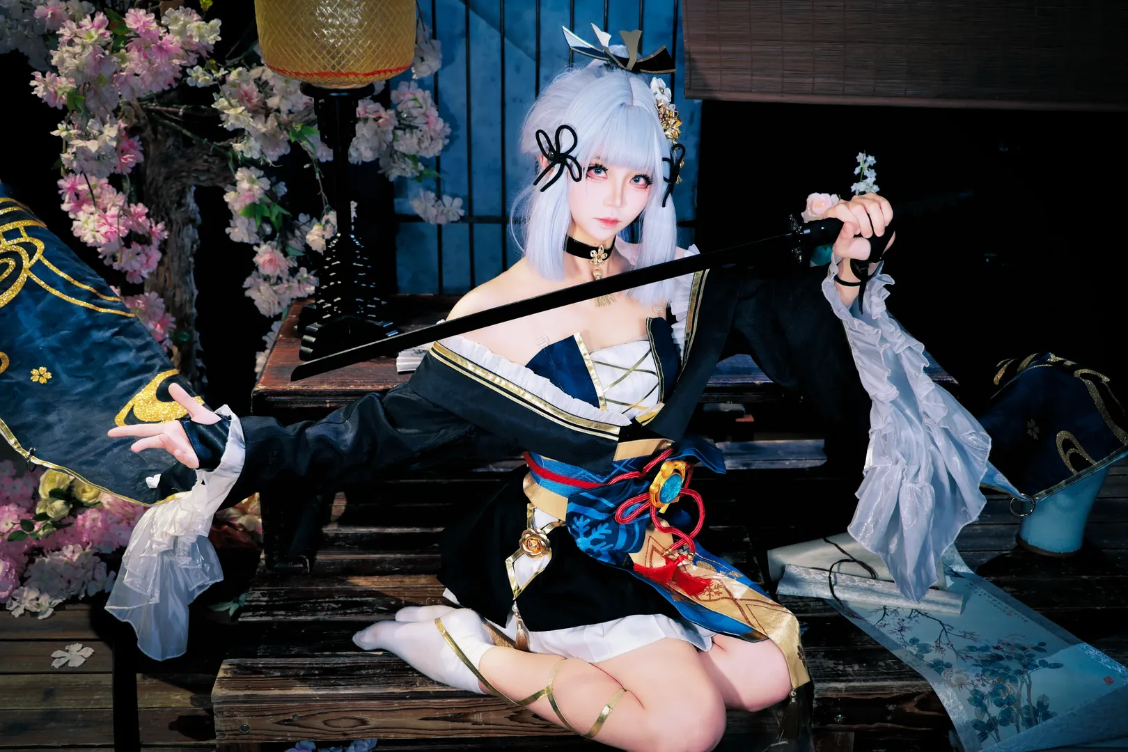 【神里绫华cos】黑道千金的刀光与冷艳 - 第 3 张