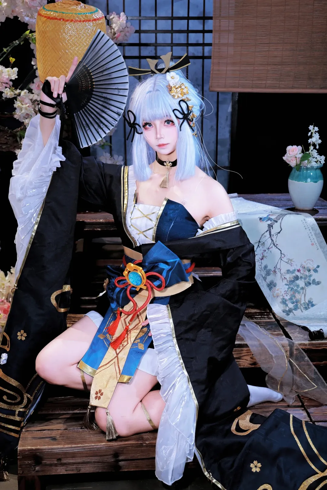 【神里绫华cos】黑道千金的折扇与庭院光影 - 第 3 张
