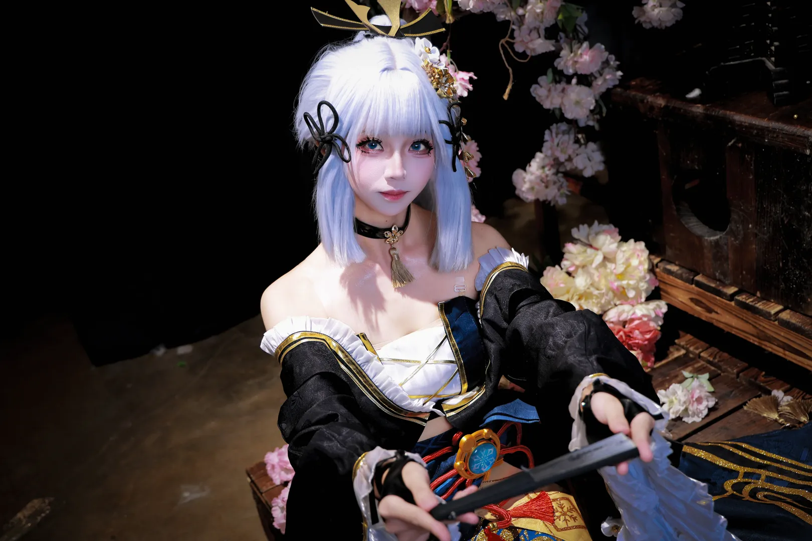 【神里绫华cos】黑道千金的折扇与庭院光影 - 第 6 张