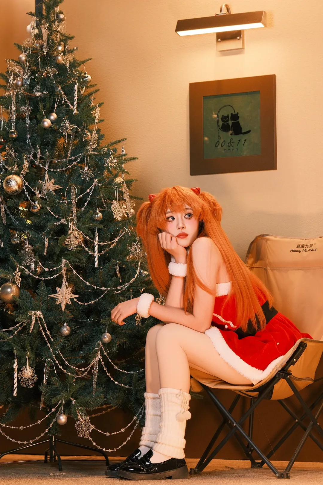 明日香cos 新世纪福音战士冬日红色天鹅绒穿搭分享 - 第 5 张