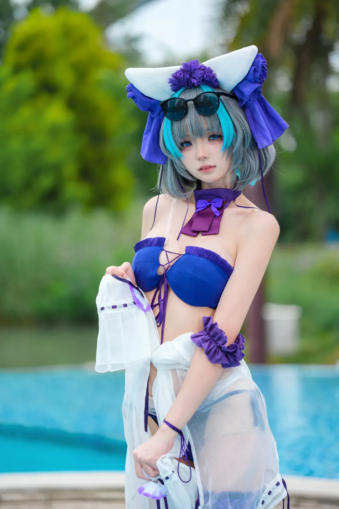 【柴郡cos】碧蓝航线泳装系列，池边的夏日轻语 - 第 4 张