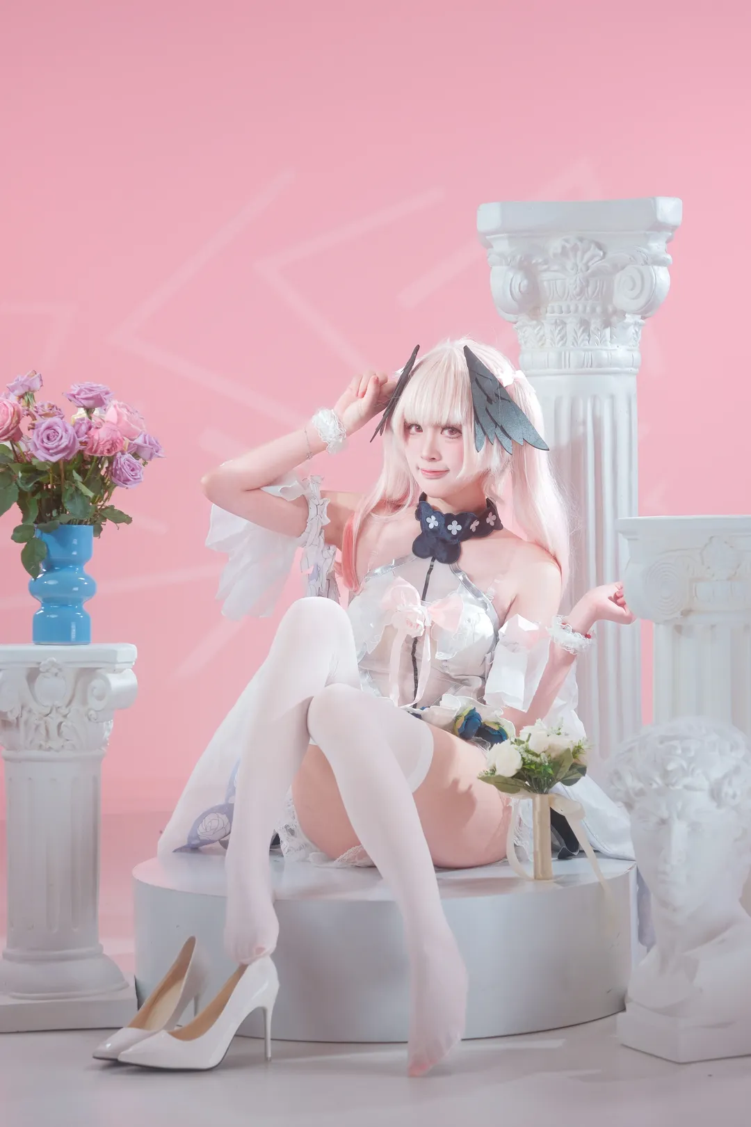 【下江小春cos】蔚蓝档案的纯白誓约花嫁造型