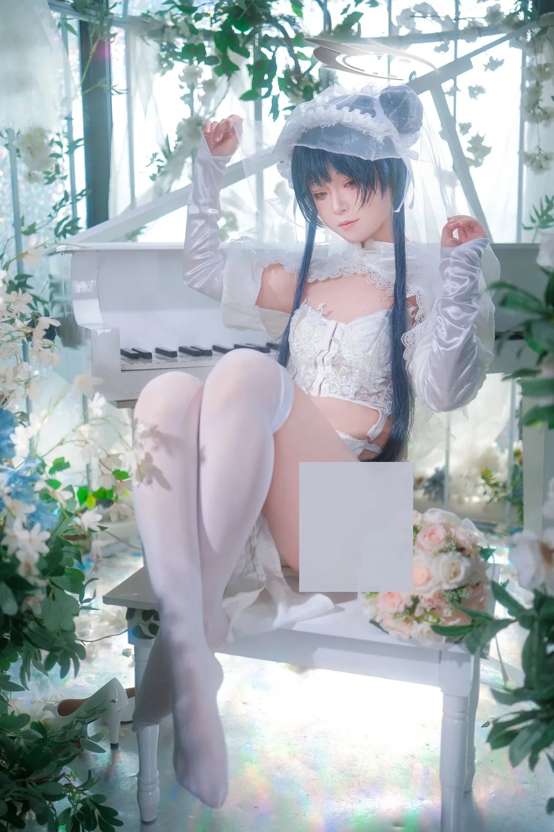 【龙华妃咲cos】蔚蓝档案，2.19生贺纯白花嫁记录 - 第 2 张