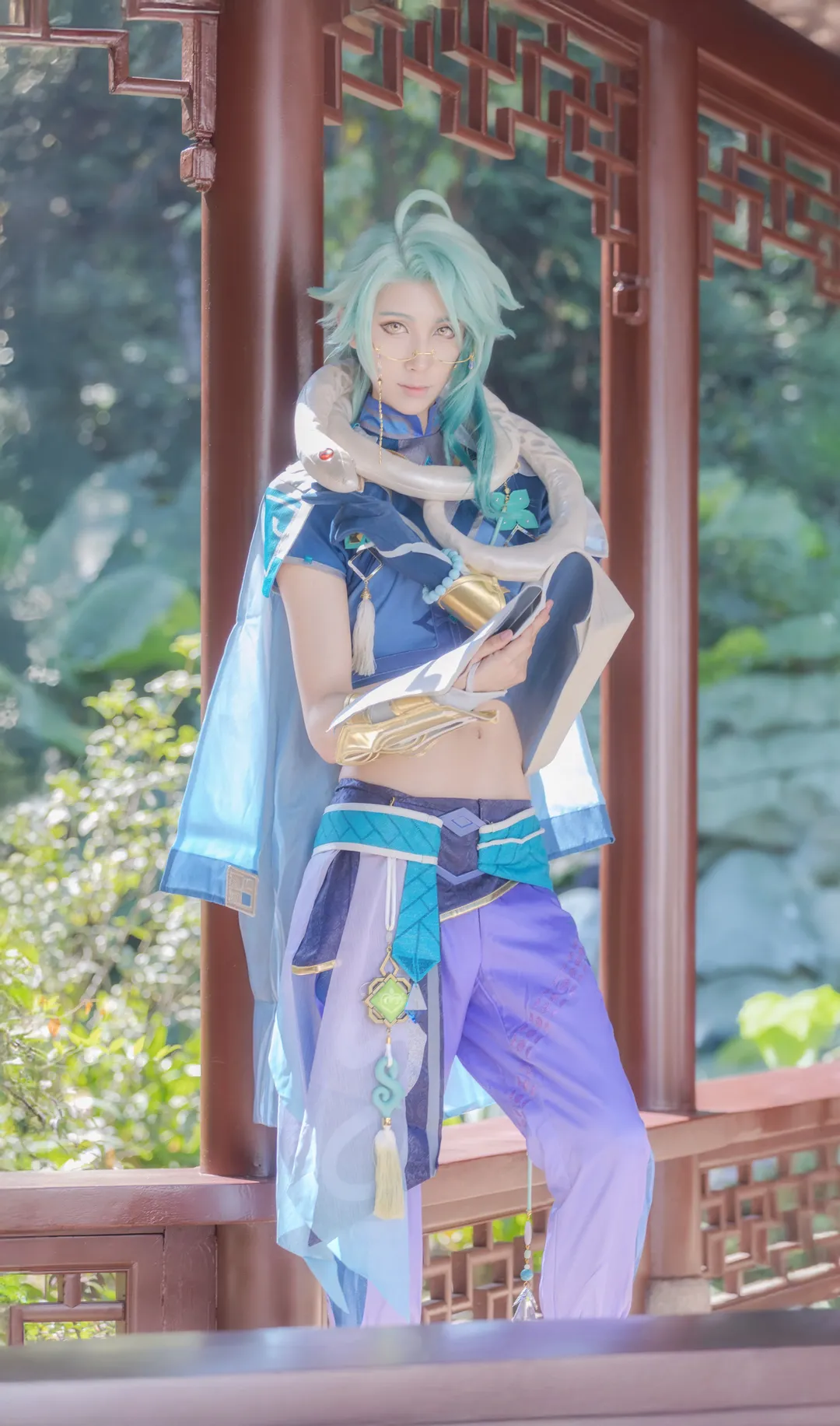 【白术cos】园博园里的一抹青绿，还原璃月悬壶济世之风