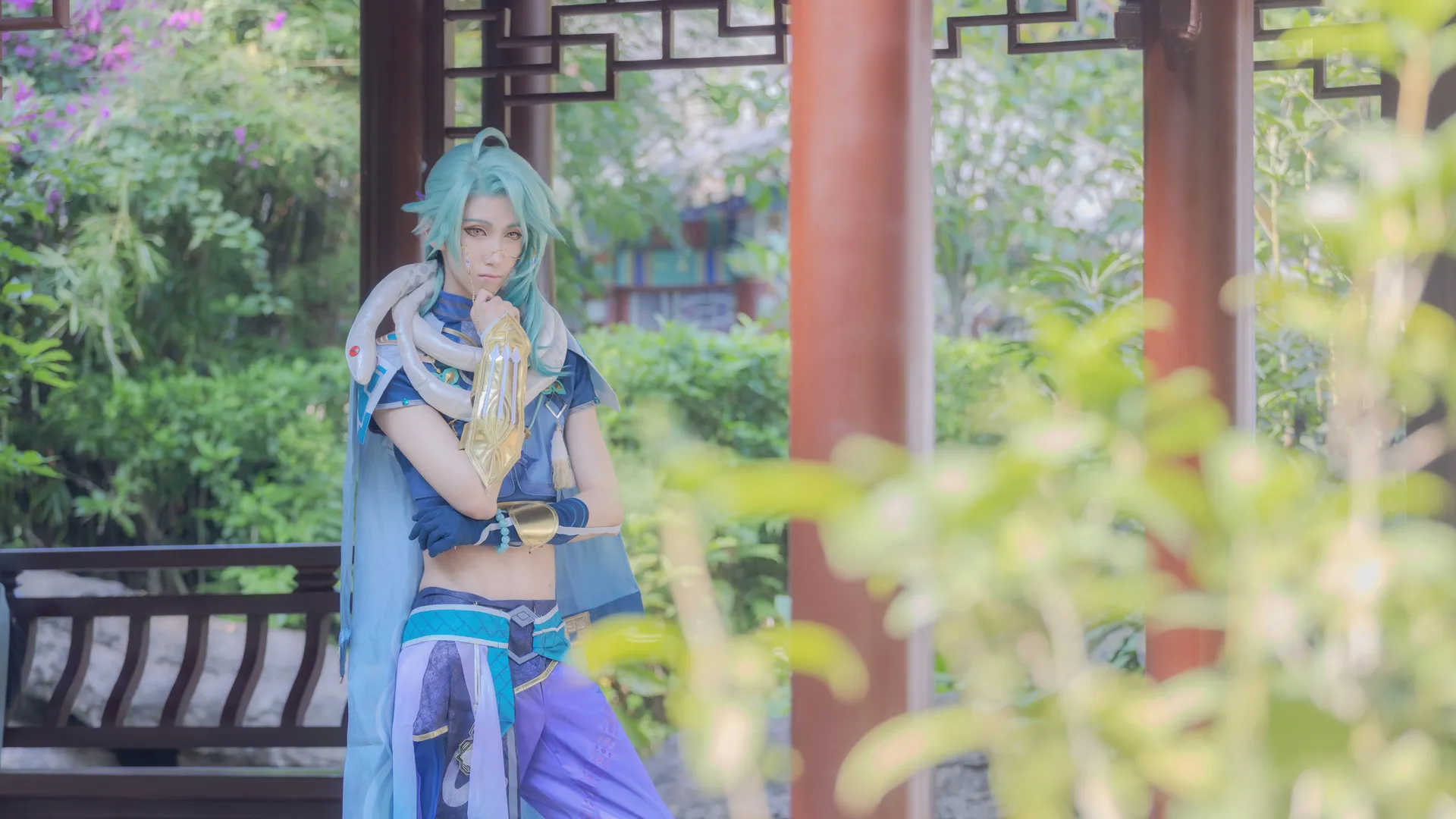 【白术cos】园博园里的一抹青绿，还原璃月悬壶济世之风 - 第 2 张