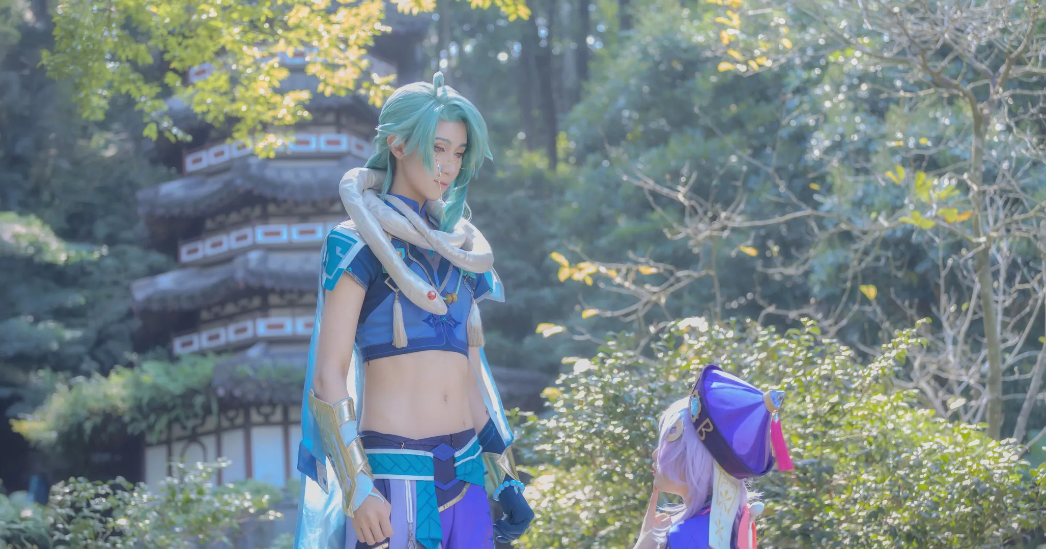 【白术cos】园博园里的一抹青绿，还原璃月悬壶济世之风 - 第 3 张